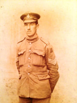 Photograph of Sergeant Thomas Adamson in his army uniform